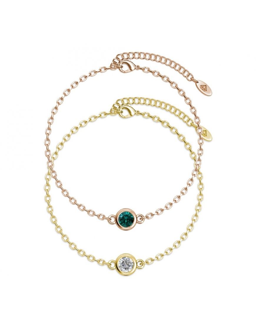 Zierliches Edelstein-Lünetten-Armband-Set