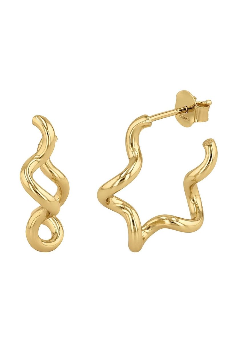 NOELANI Damen Creolen, 925er Sterling Silber, GOLD