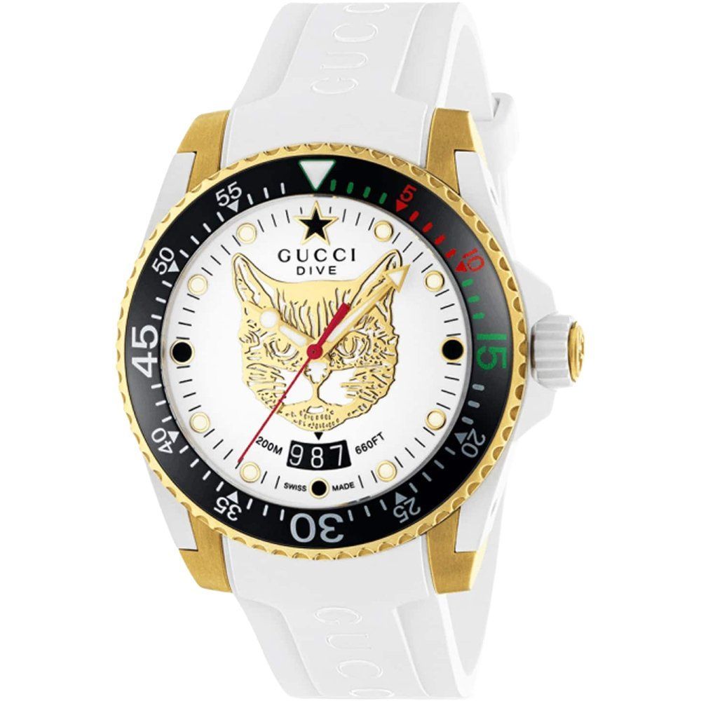 Weiße Schweizer Damendive Uhr