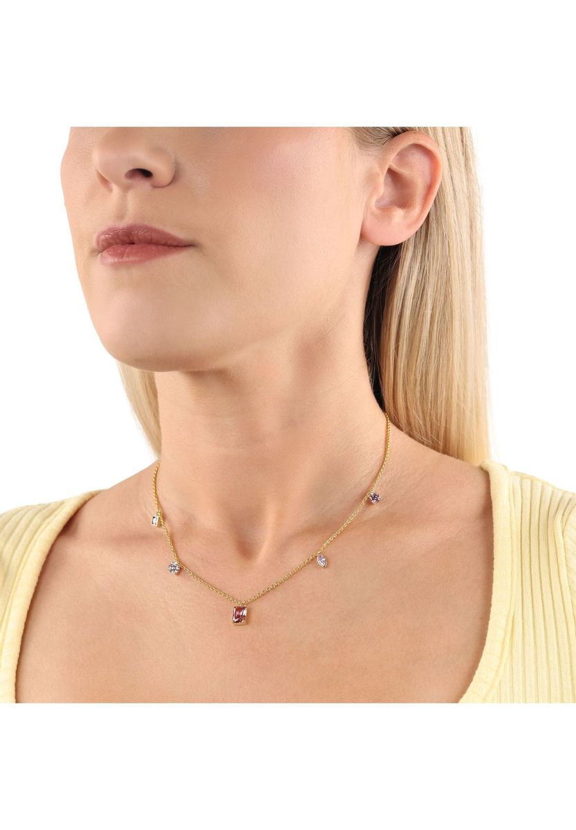 NOELANI Damen Kette mit Anhänger, 925er Sterling Silber, GOLD, 45