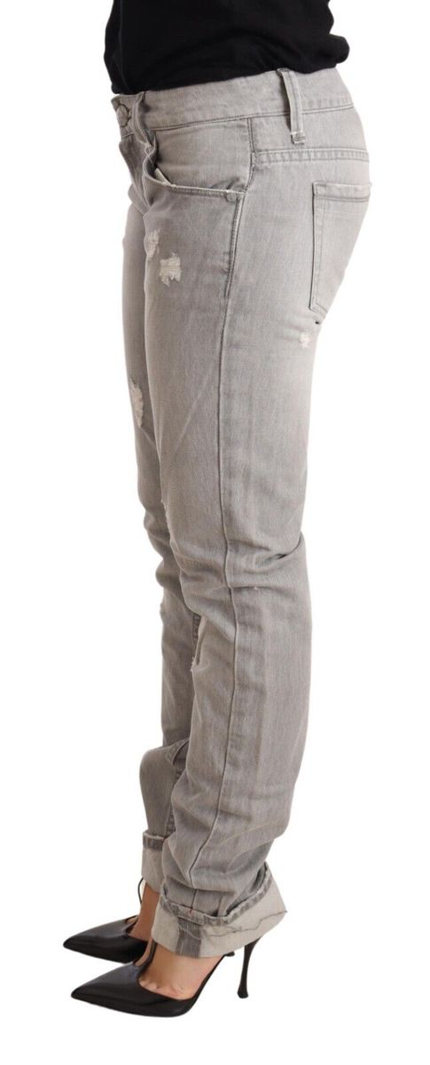 Zerrissene Slim Fit Denim Hose