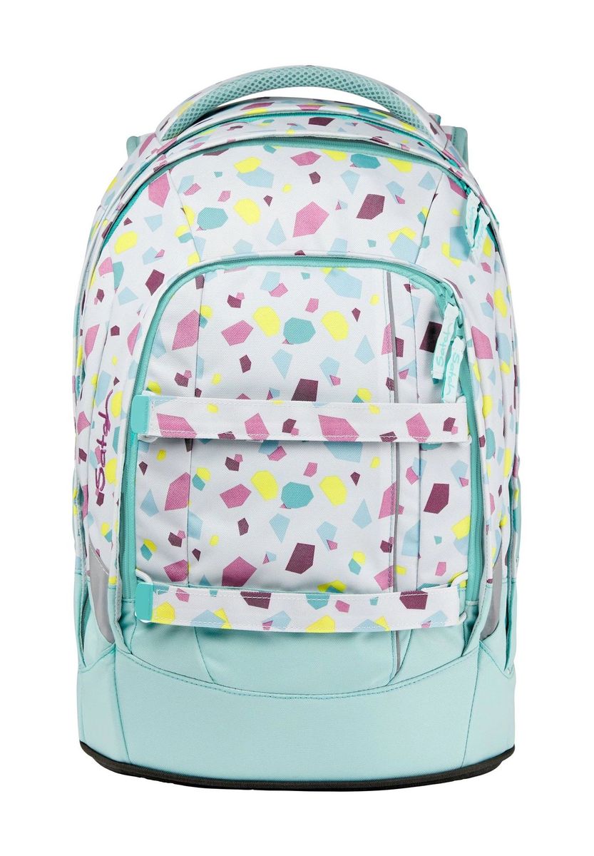 Gemusterter Schulrucksack mit reflektierenden Akzenten