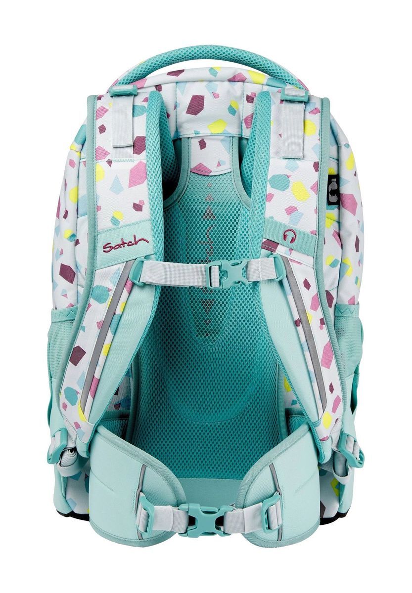 Gemusterter Schulrucksack mit reflektierenden Akzenten