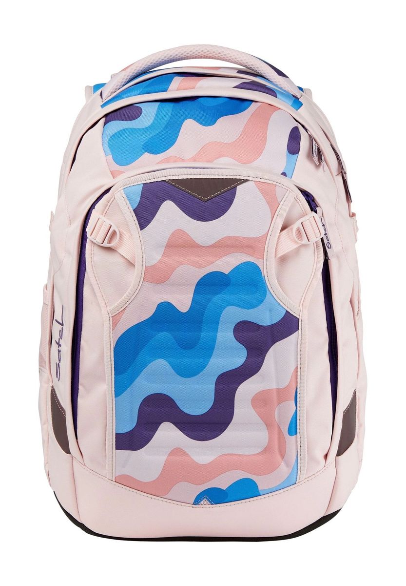 Gemusterter Schulrucksack mit reflektierenden Akzenten