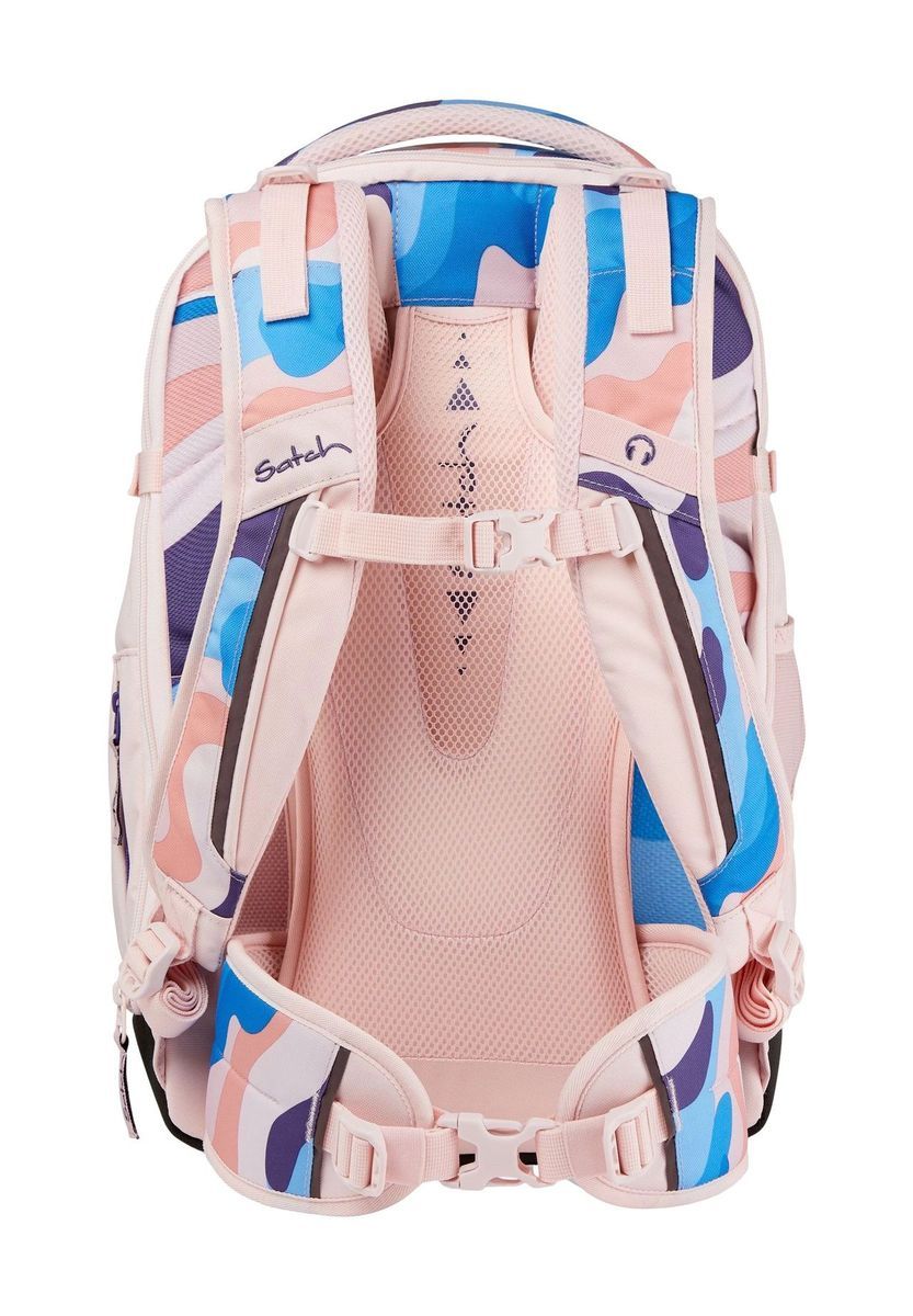 Gemusterter Schulrucksack mit reflektierenden Akzenten