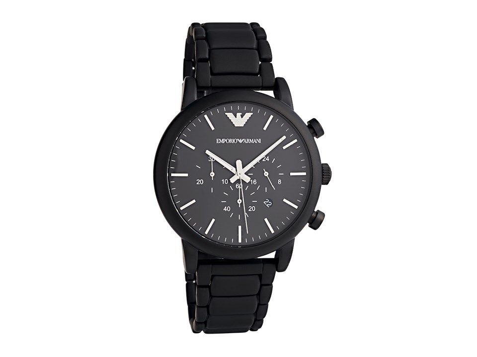 Schwarze Chronograph Herrenuhr
