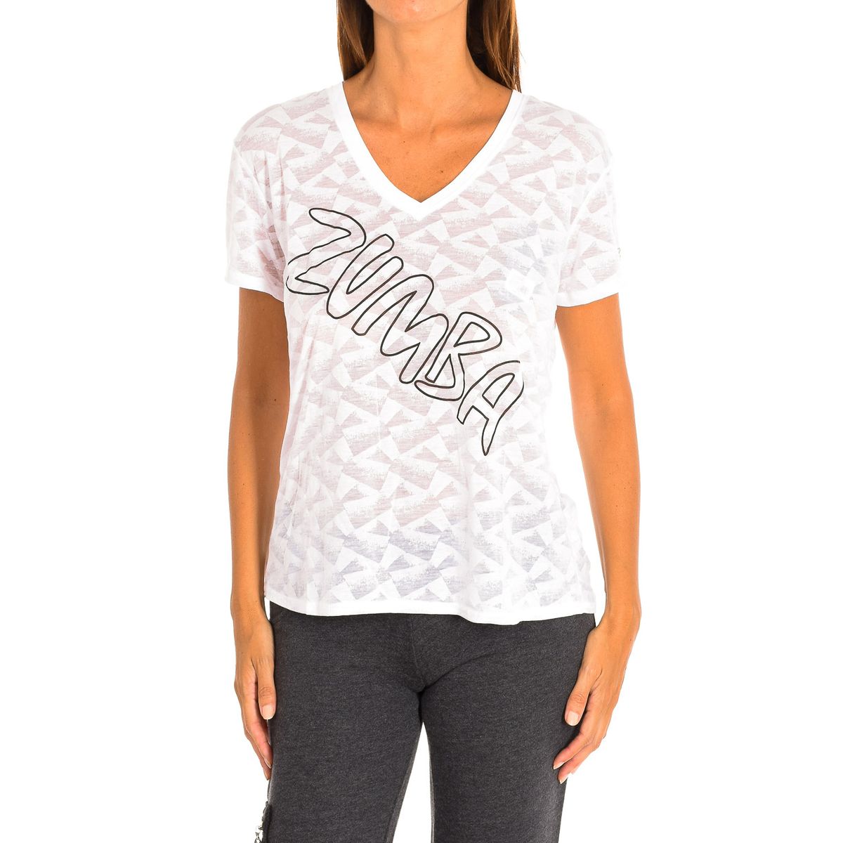 Sportliches Zumba V-Ausschnitt T-Shirt