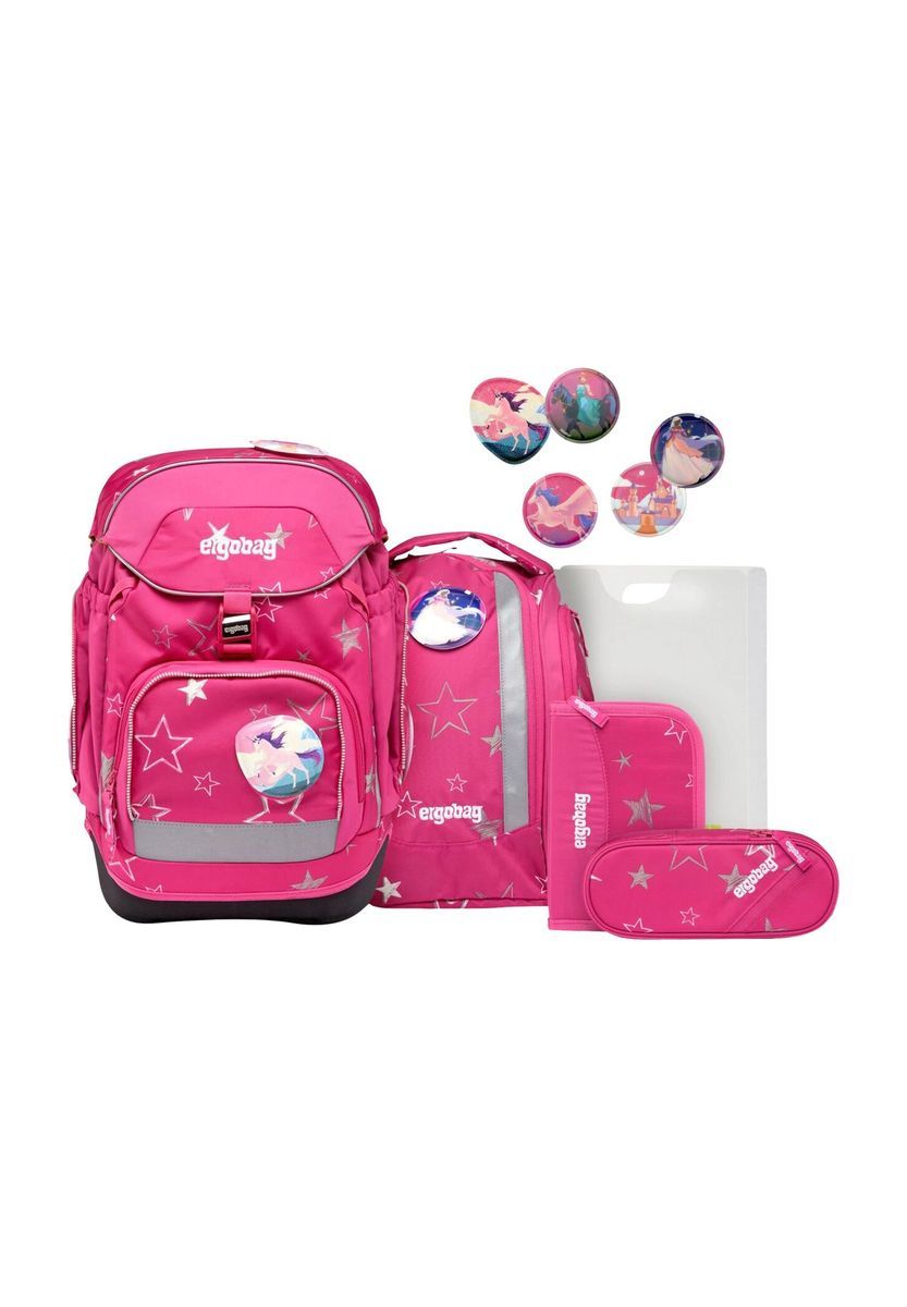 Ergonomisches pinkes Schulrucksack-Set