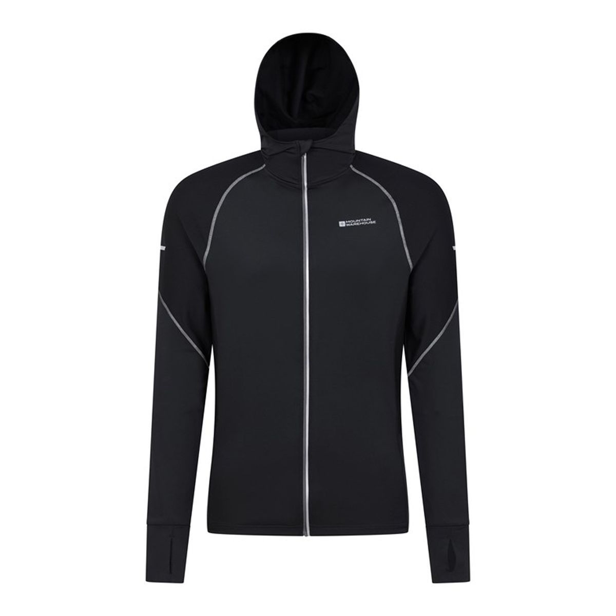 Herren Lauf-Kapuzenpullover mit durchgehendem Reißverschluss