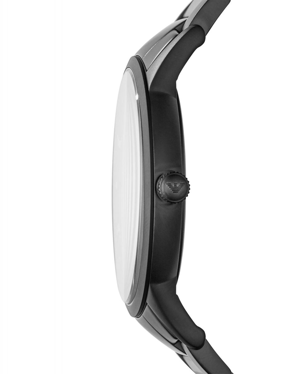 Minimalistische mattschwarze Gliederarmbanduhr