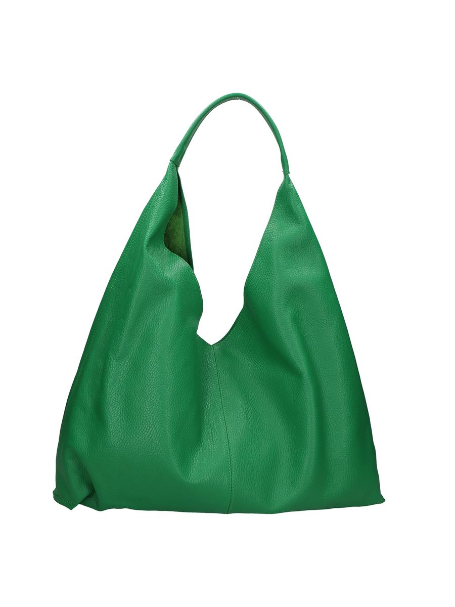 Grüne Leder Schultertasche Hobo