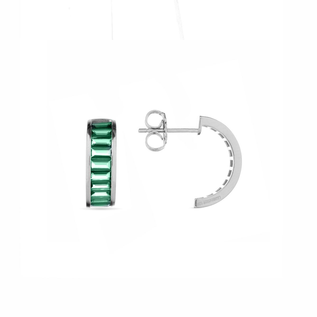 Smaragd Cz Sterling Silber Creolen