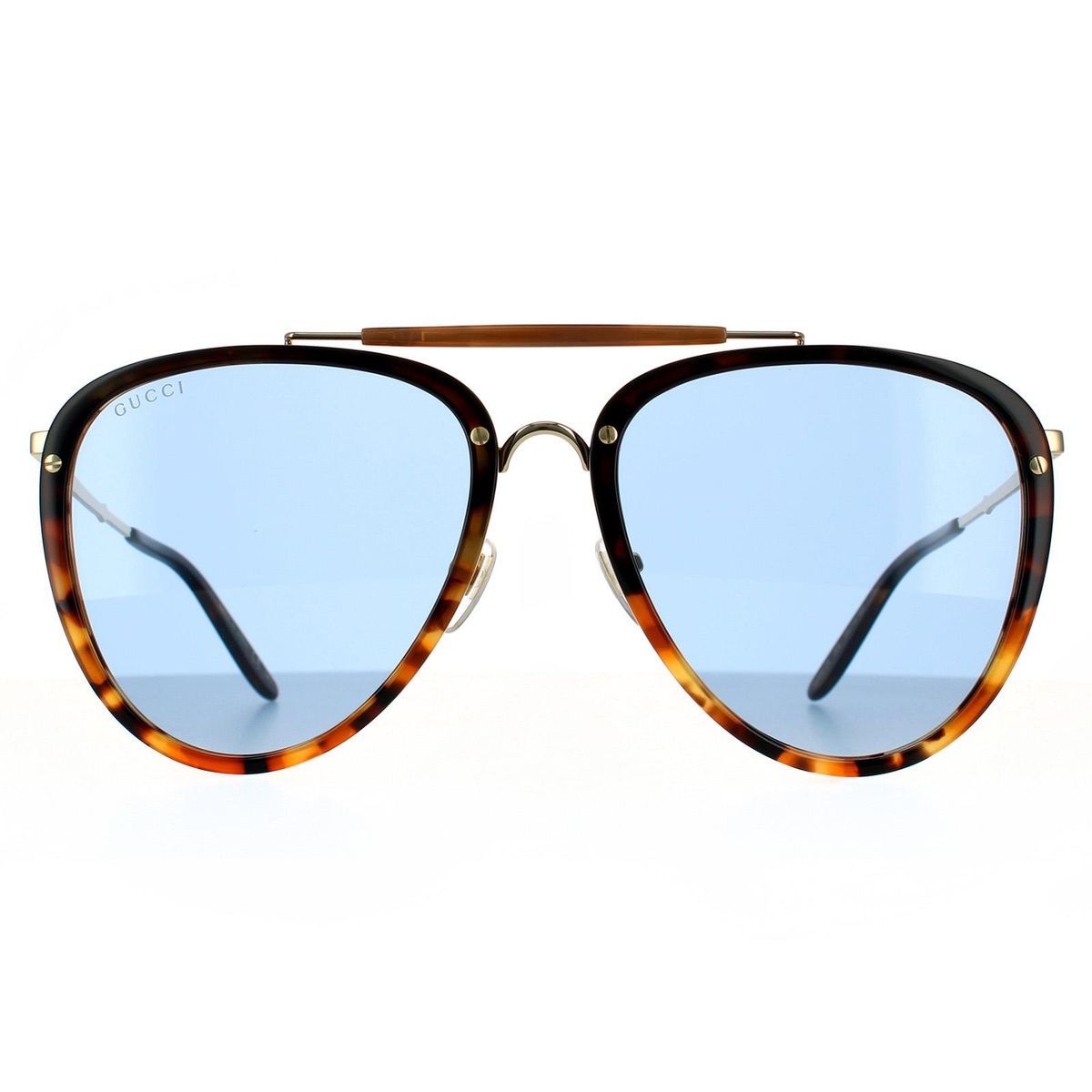 Pilotenbrille Havanna Blaue Gläser