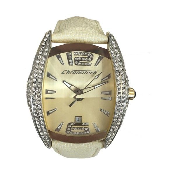 Kristallverziert Beige Chronotech Uhr