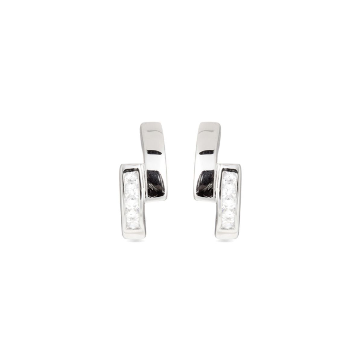Silberne Ohrstecker mit CZ-Akzent