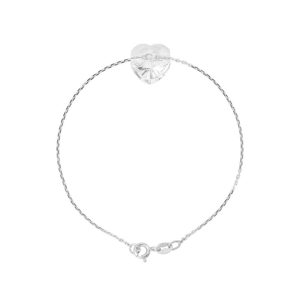 Herz Kristall Charm Armband Sterlingsilber