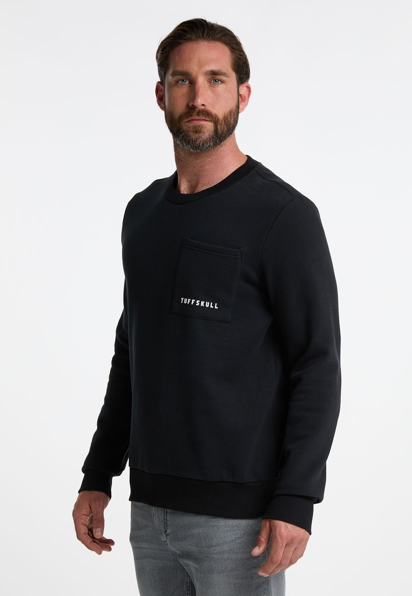 Minimalistisches Rundhals-Sweatshirt mit Tasche