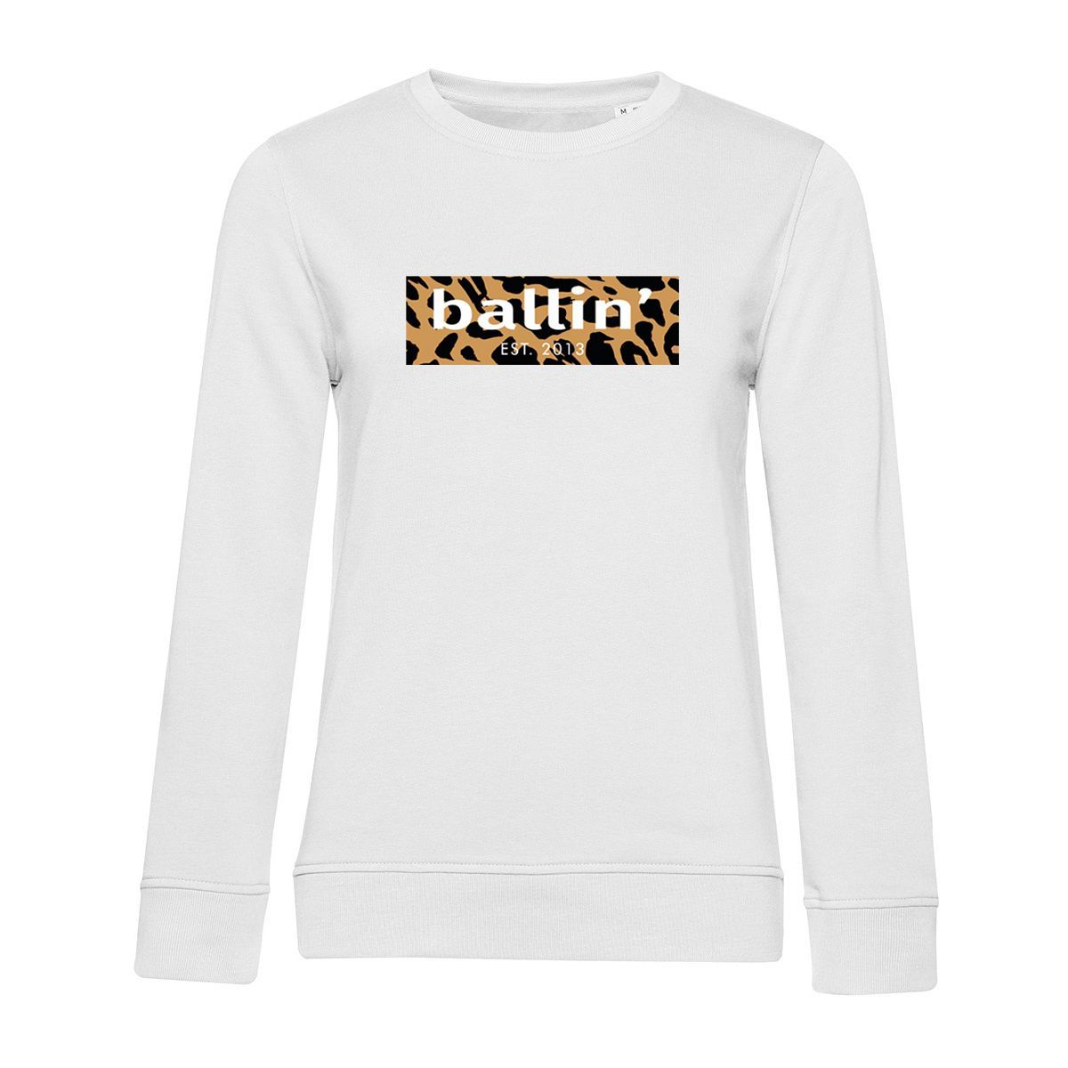 Leopardenmuster Rundhals-Sweatshirt