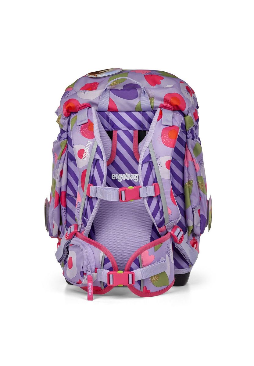 Lila Schulranzen-Set mit Blumenmuster für Kinder