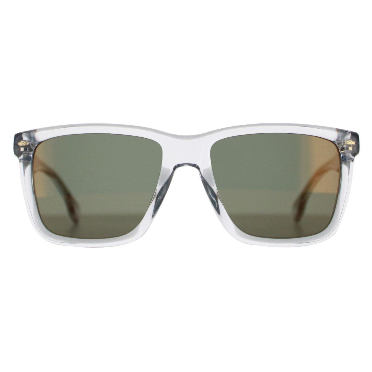 Sonnenbrille mit quadratischem Rahmen und grünen Gläsern