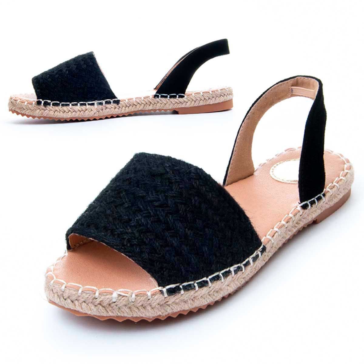 Gewebte Espadrille Slingback Sandale