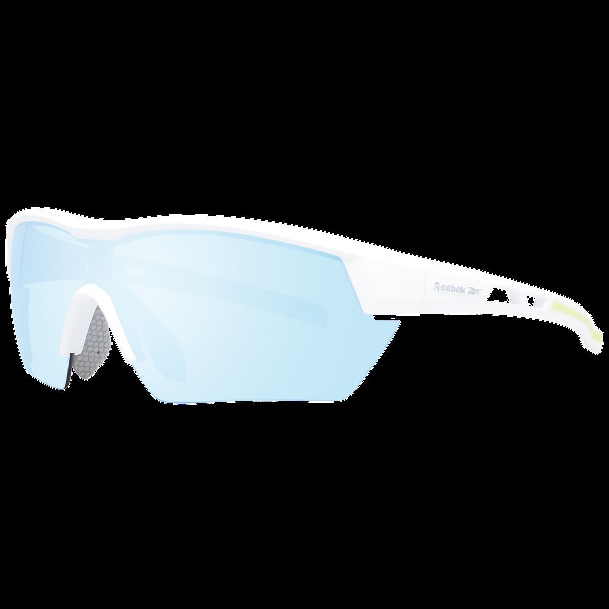 Weiße, Rahmenlose Sonnenbrille mit verspiegelten Gläsern