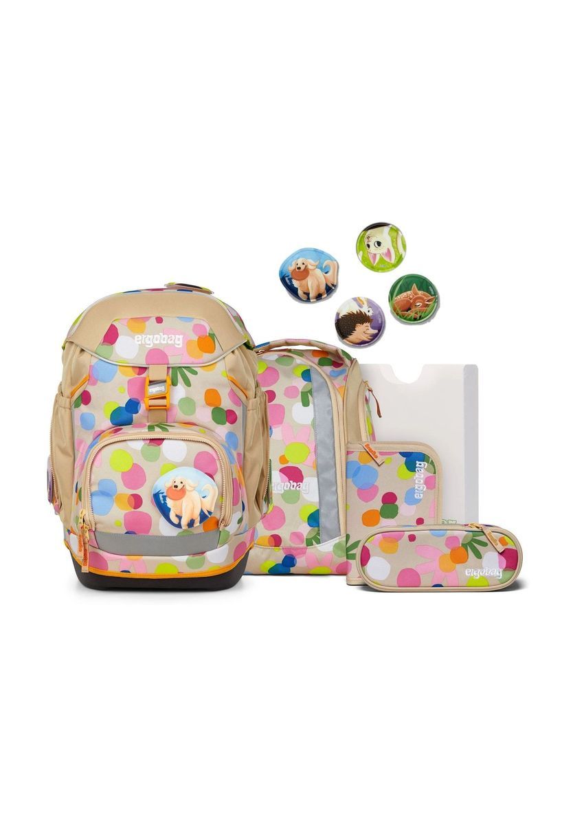 Ergobag Beige Mehrfarbig Punkte Rucksack Set