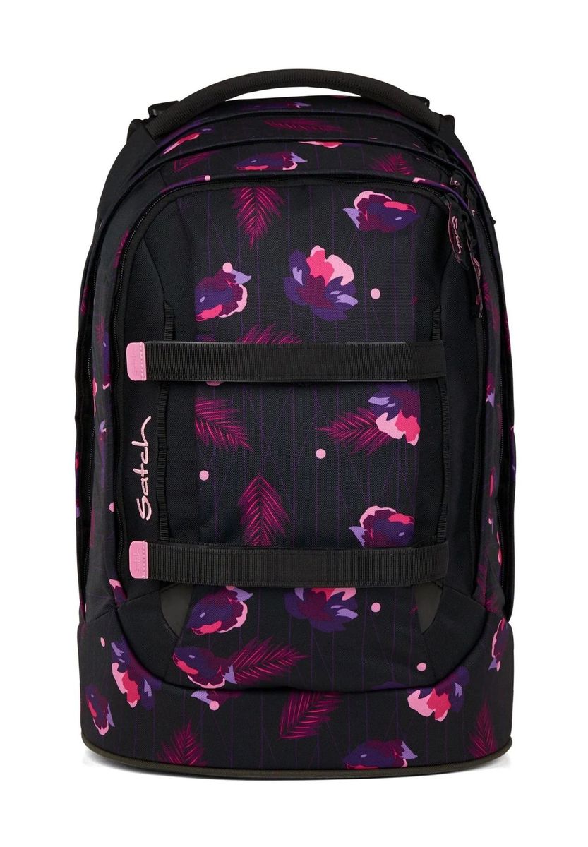 Schulrucksack mit Blumendruck und Reflektor