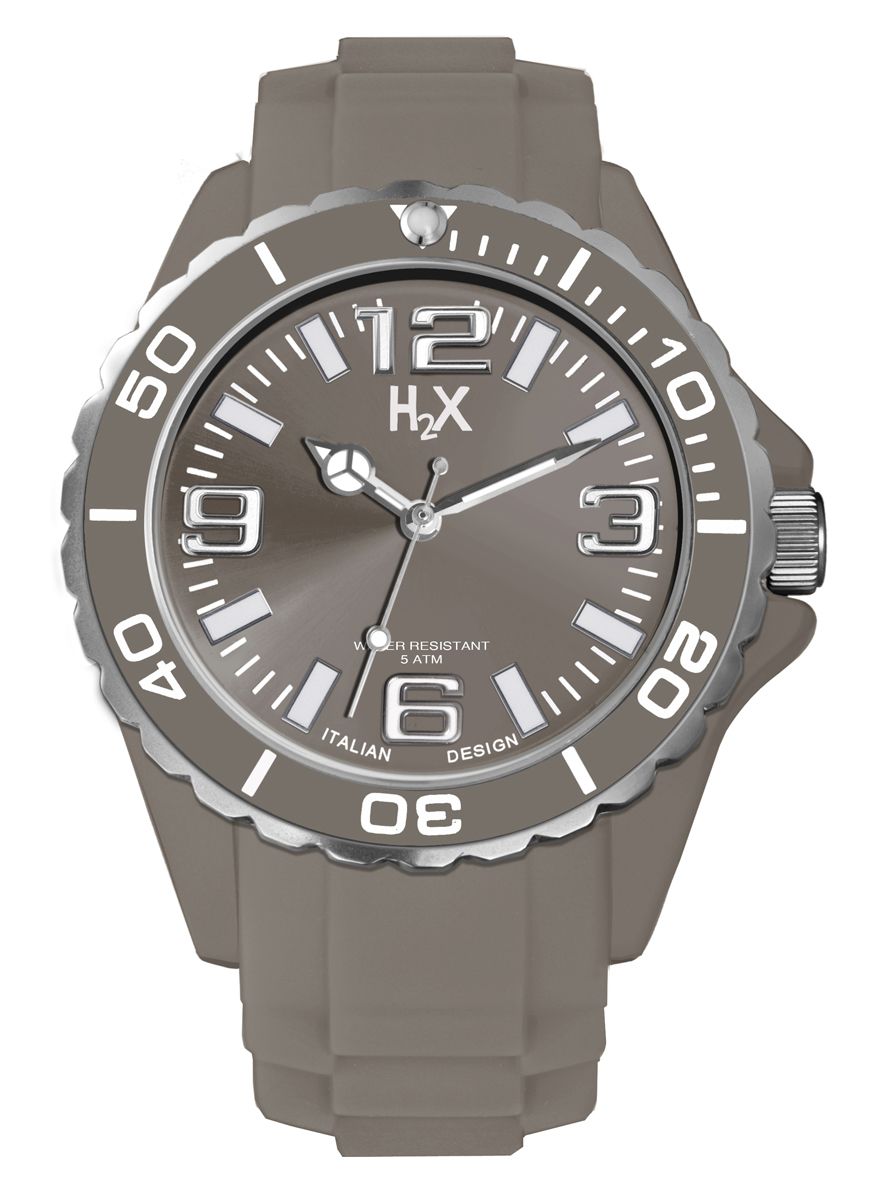 Taupefarbene Unisex-Uhr im Taucherstil
