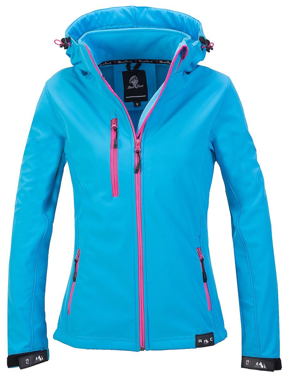 Damen Türkis Softshell Jacke mit Kapuze