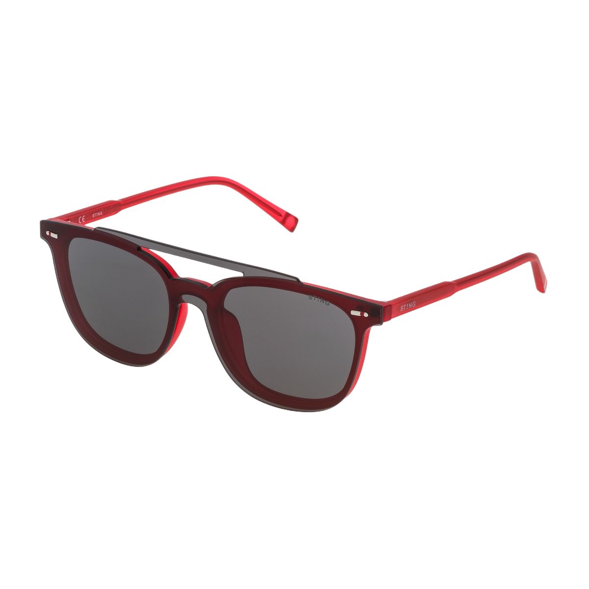 Sonnenbrille mit quadratischem Rahmen und Brauensteg
