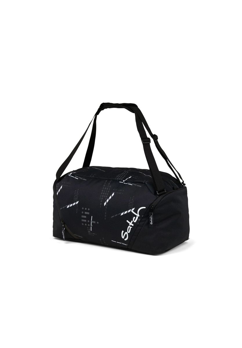 Schwarze Sport-Duffle Bag mit Grafikdruck