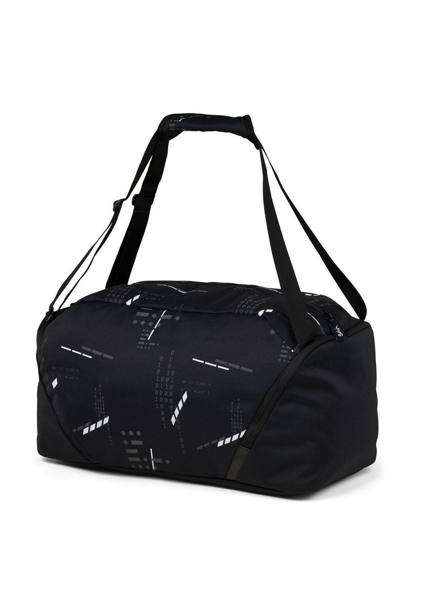 Schwarze Sport-Duffle Bag mit Grafikdruck
