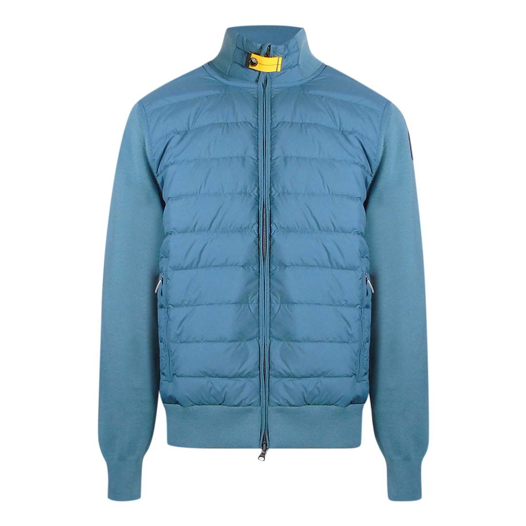 Gesteppte Strickjacke mit durchgehendem Reißverschluss