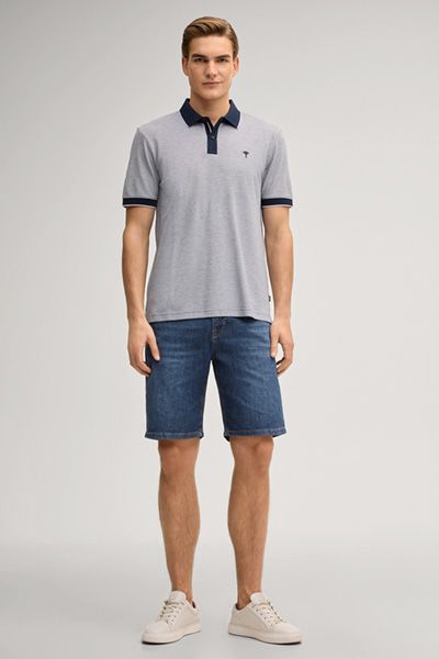 JOOP! Percyco Poloshirt Marineblau Kontrastbesatz Baumwoll-Piqué-Strick