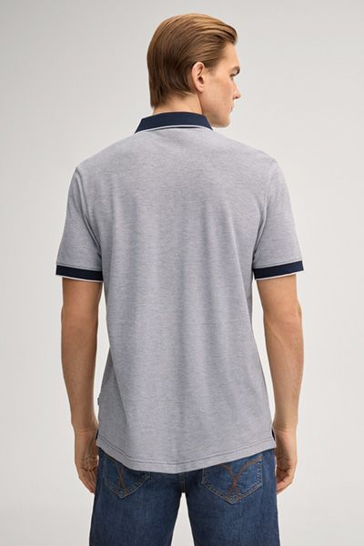 JOOP! Percyco Poloshirt Marineblau Kontrastbesatz Baumwoll-Piqué-Strick