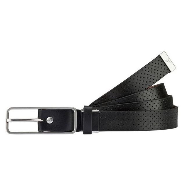 Schwarzer Golf-Ledergürtel für Herren