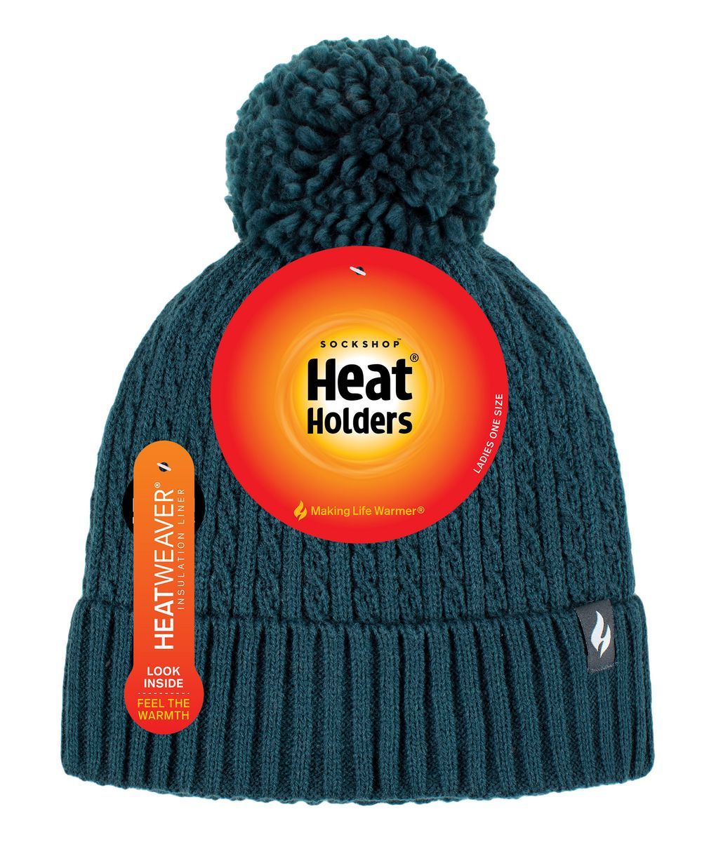 Kabelstrickmütze mit Bommel