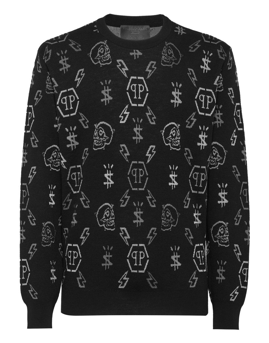 Jacquard-Strickpullover aus Merinowolle