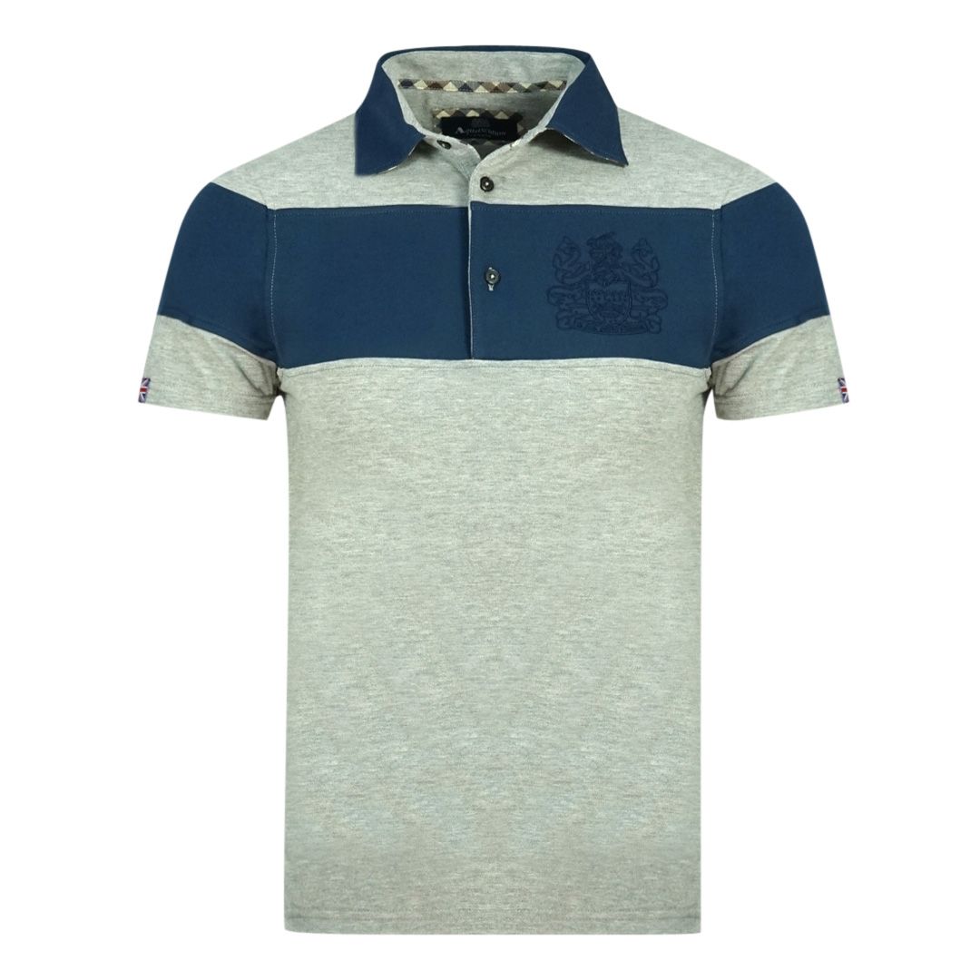 Farbe Block Wappen Logo Poloshirt