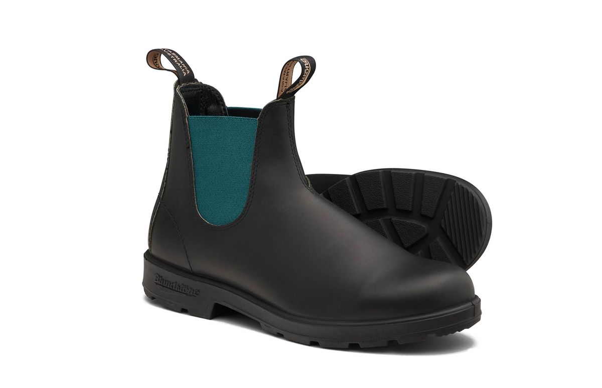Leder Chelsea Boots mit Kontrasteinsatz