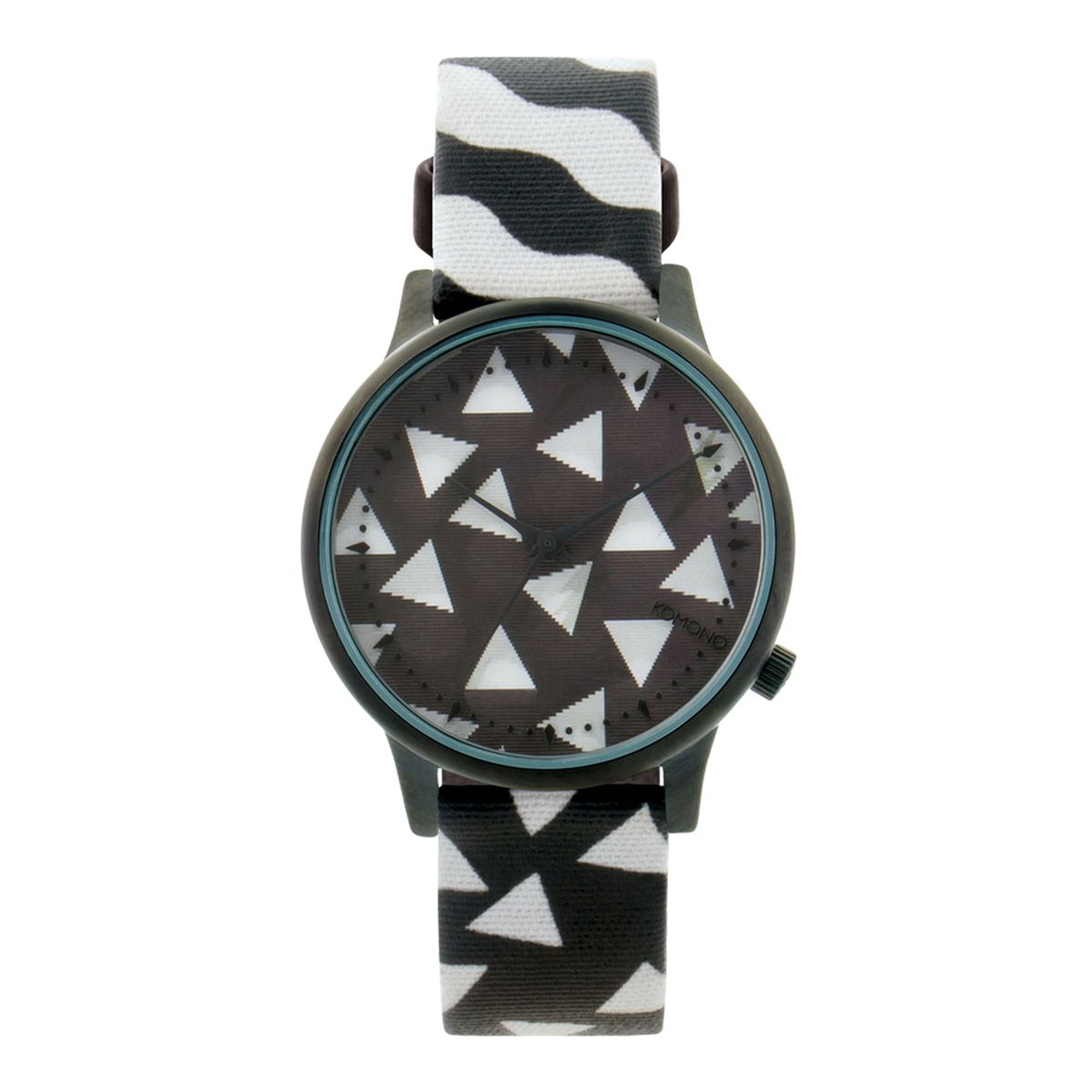 Analoge Uhr mit geometrischem Muster