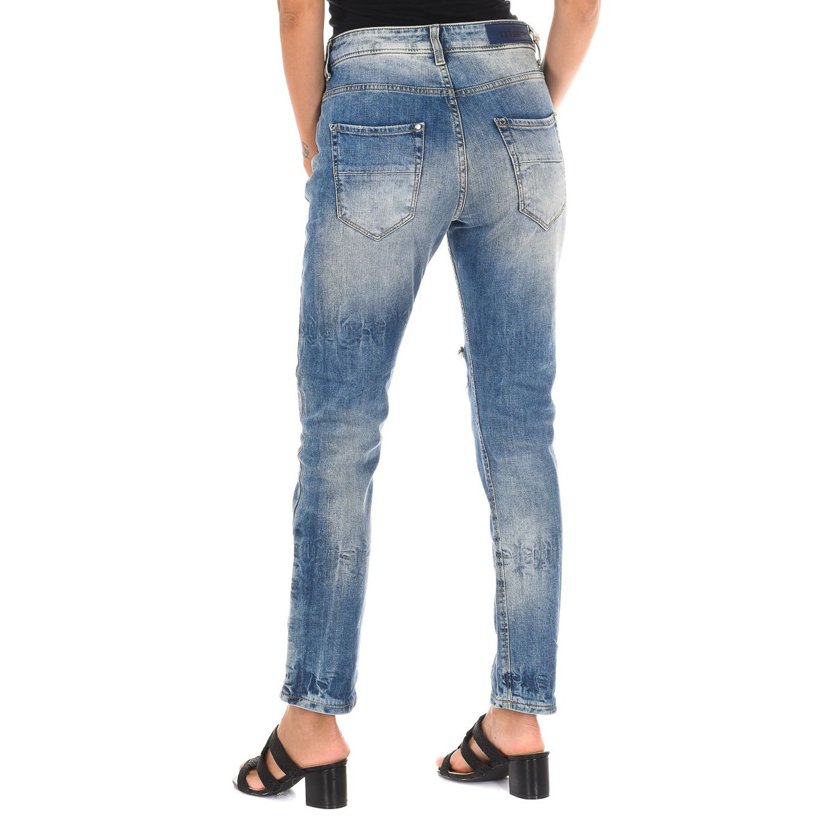 Geradlinige Denim-Jeans im Distressed-Look