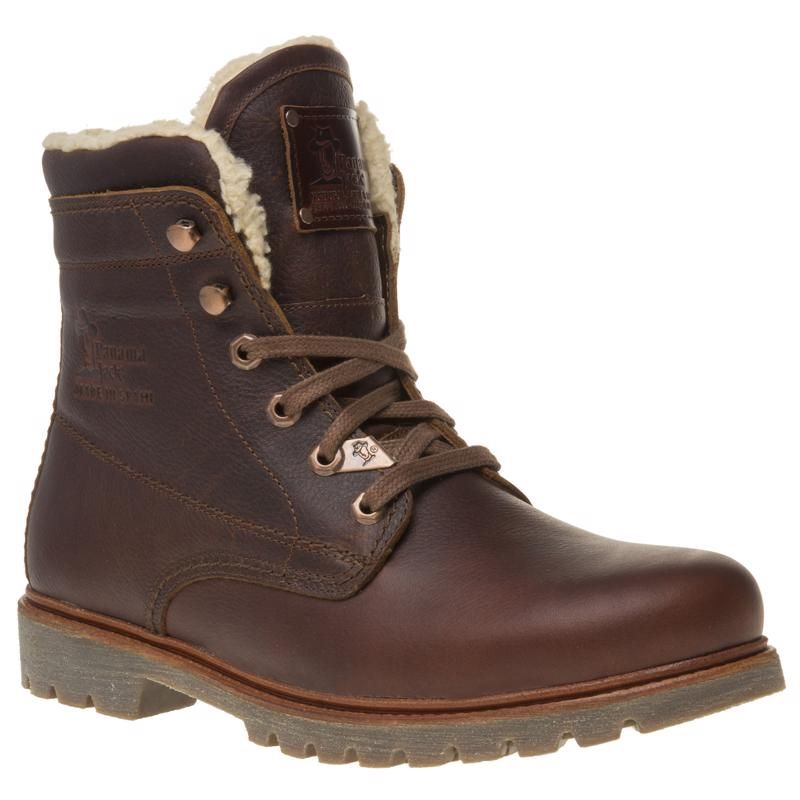 Braune Leder-Knöchel-Boots mit Fleecefutter
