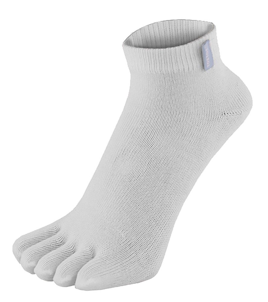 TOETOE - Herren & Damen Essentielle Feuchtigkeitsableitende Baumwoll Knöchelzehensocken - Weiß