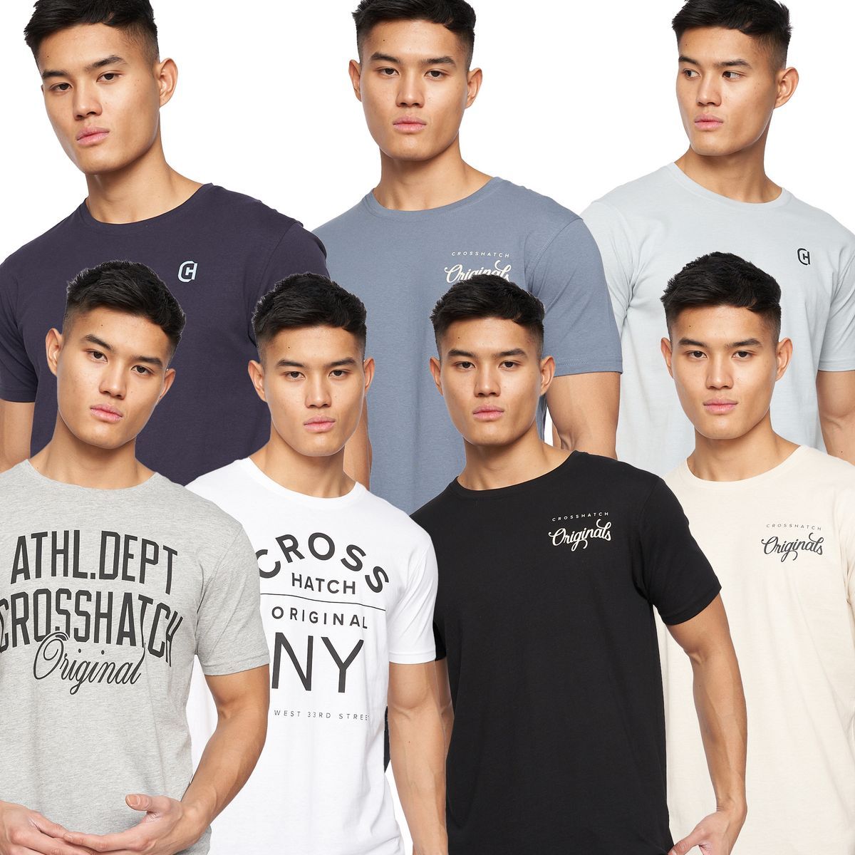 Crosshatch - "Jackmap" T-Shirt für Herren(7er-Pack) (Bunt)