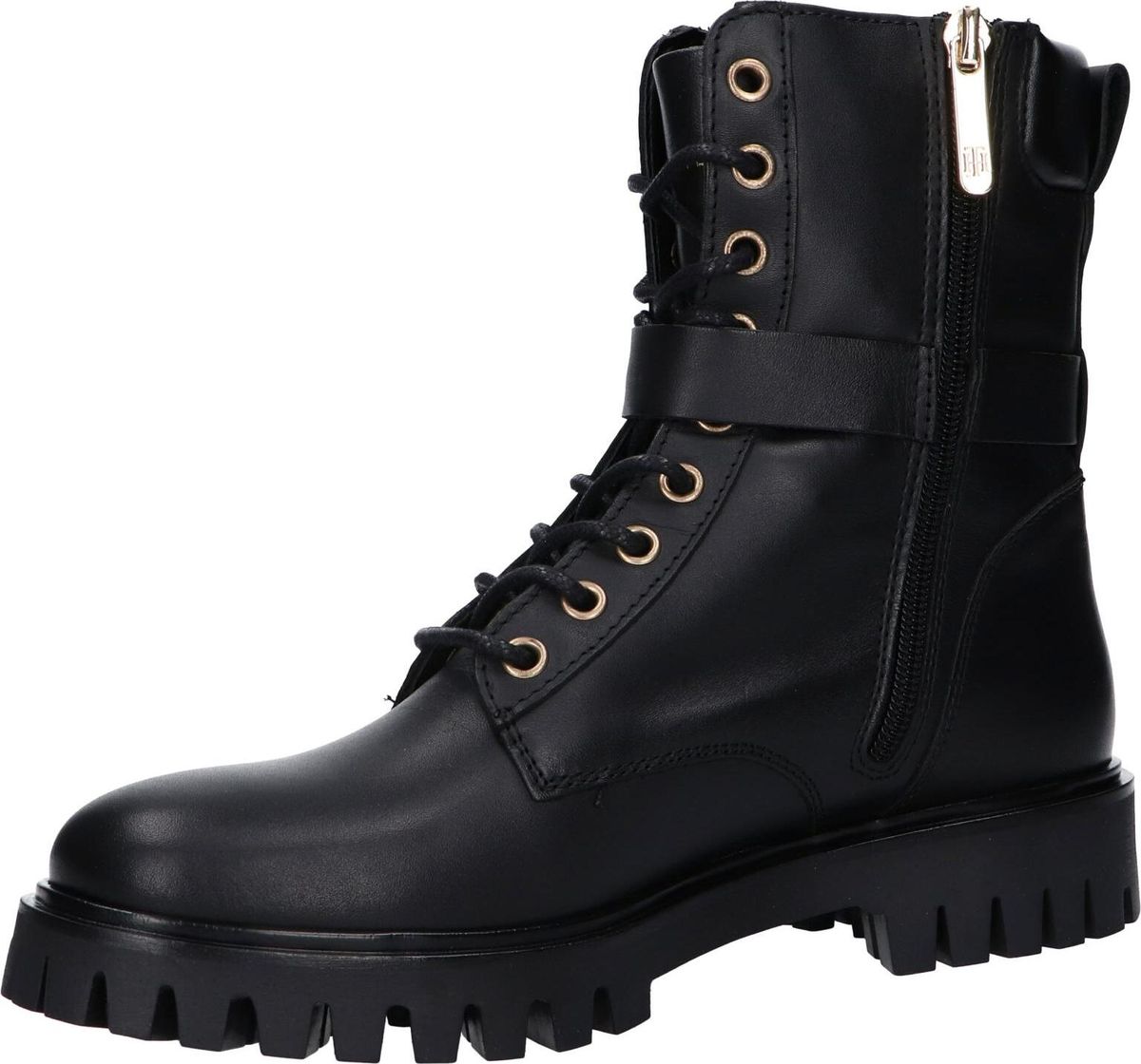 Schnürstiefel mit Schnalle und Reißverschluss