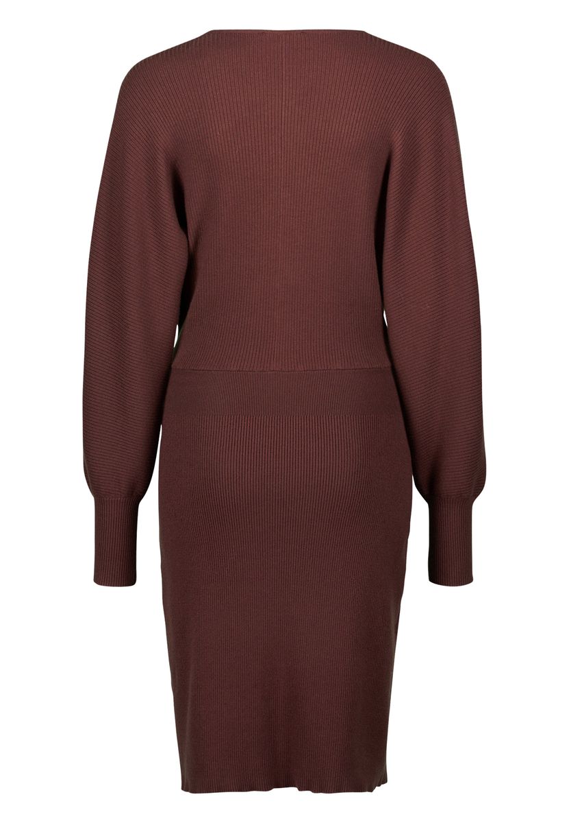 Geripptes Strick-Wickel-Midikleid