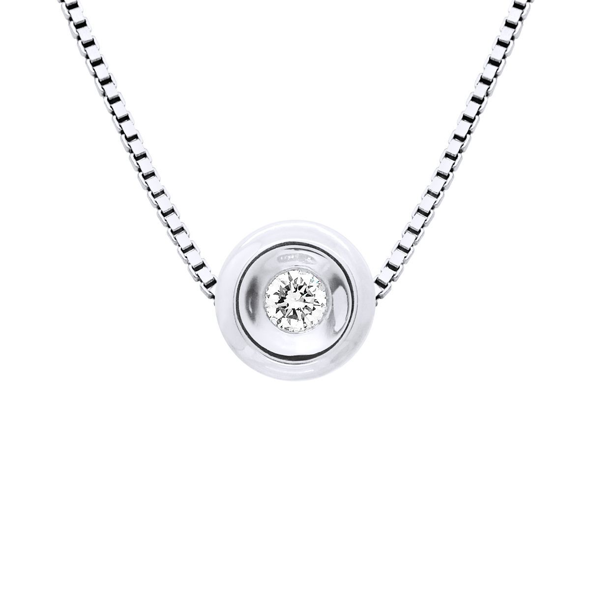 Diamant Lünette Set Anhänger Halskette