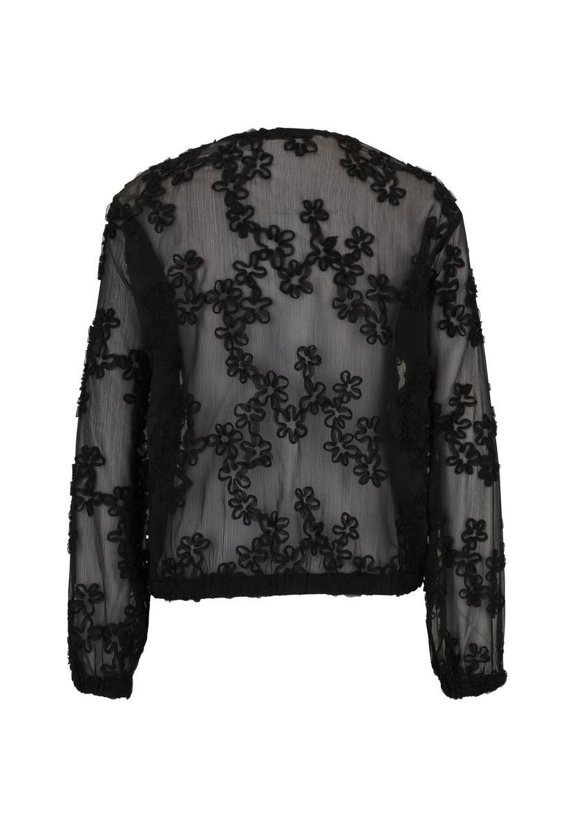 Jacke mit floraler Stickerei